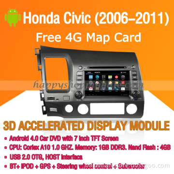 Android Car DVD Player GPS Navigation Wifi 3G for Honda Civic 2006-2011 Bluetooth Touch Screen